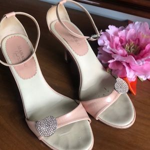 Crystal Heart pink shoes